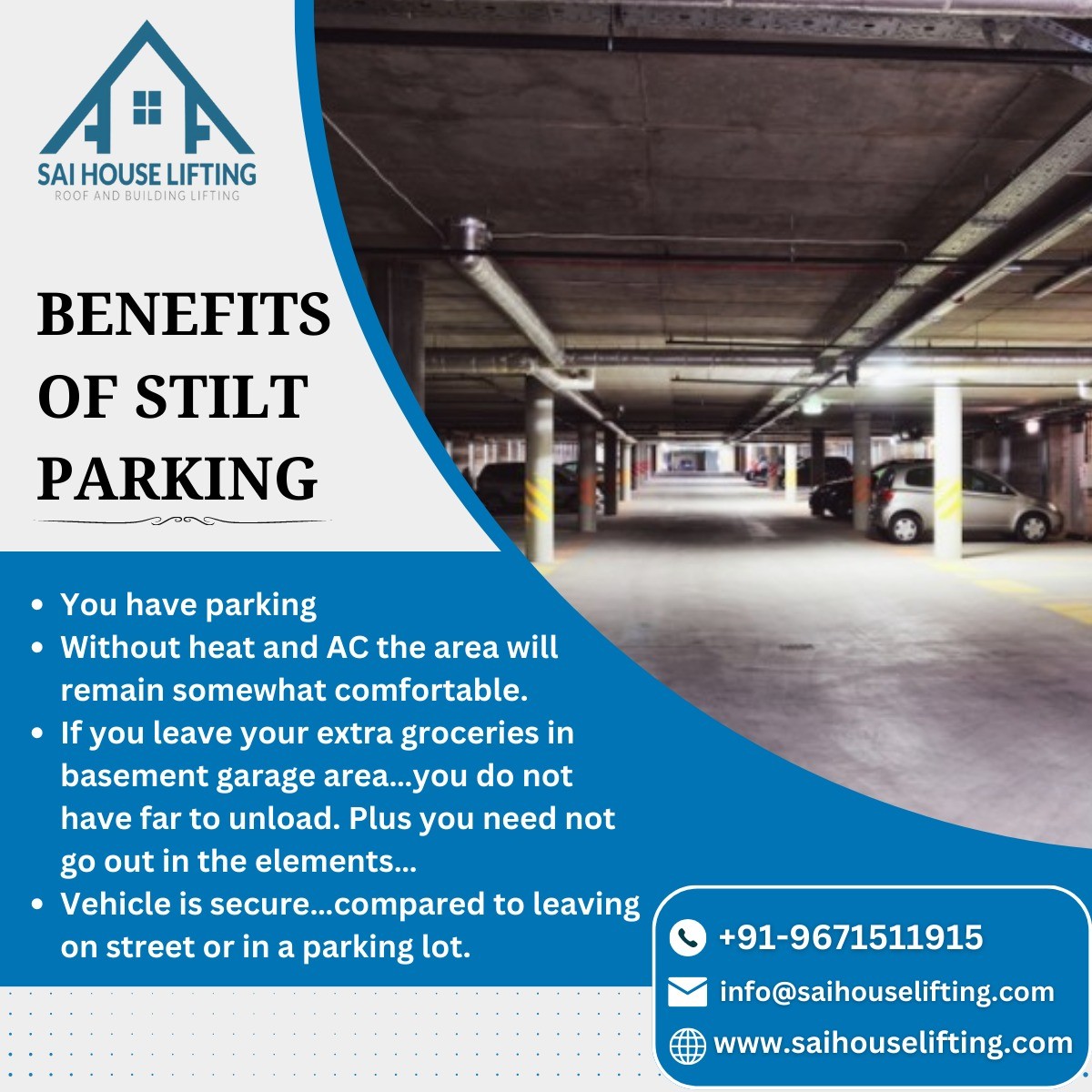 Stilt Parking Is Now Easy In Hyderabad Contact 9671511915