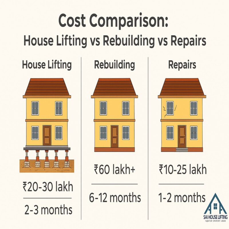 cost comperison house lifting