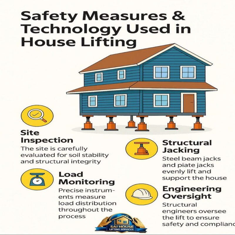 safety measures & technology used un house lifting