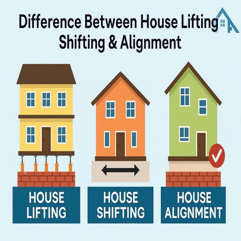 Difference Between House Lifting, Shifting & Alignment