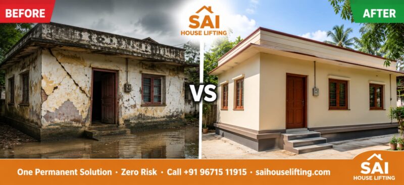 before after lifting house India