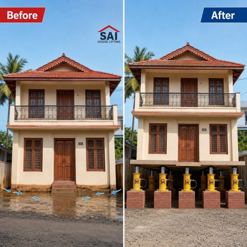 sai house lifting before after comparison surat.